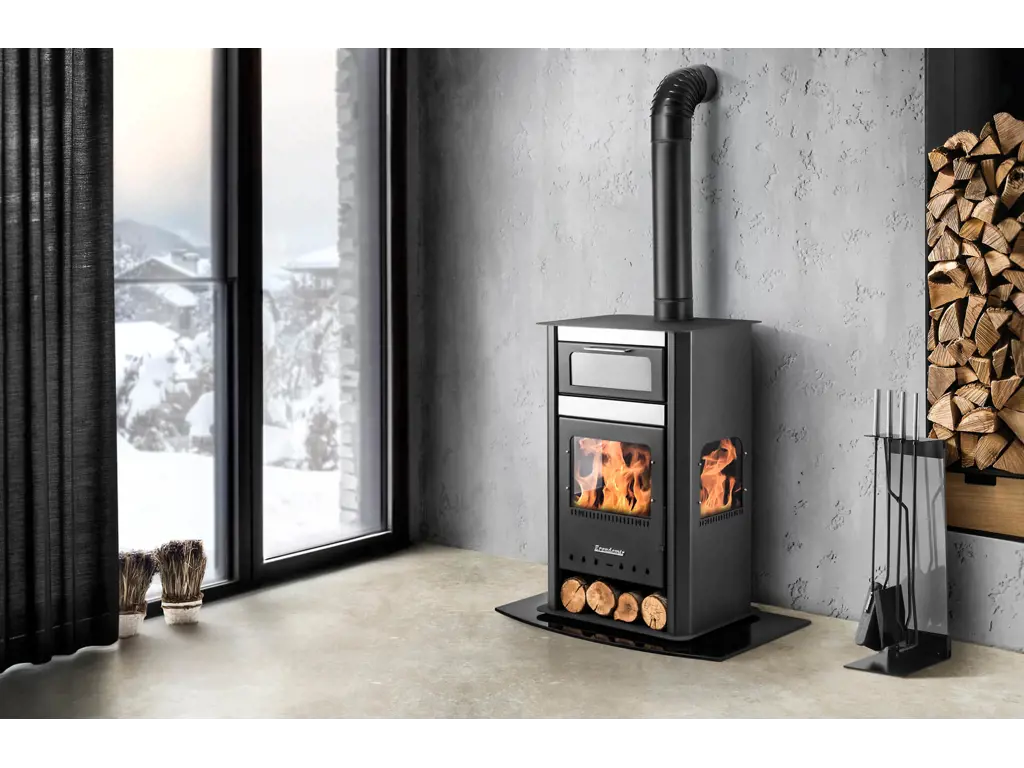 3 CAMLI FIRINLI ŞÖMİNE SOBA