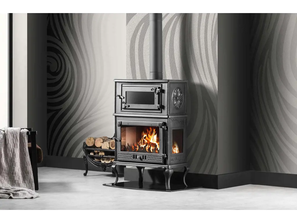 3 CAMLI DÖKÜM FIRINLI ŞÖMİNE SOBA