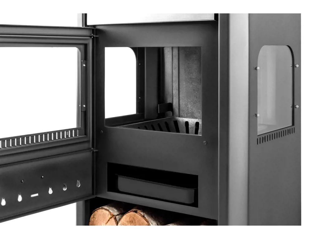 3 CAMLI FIRINLI ŞÖMİNE SOBA