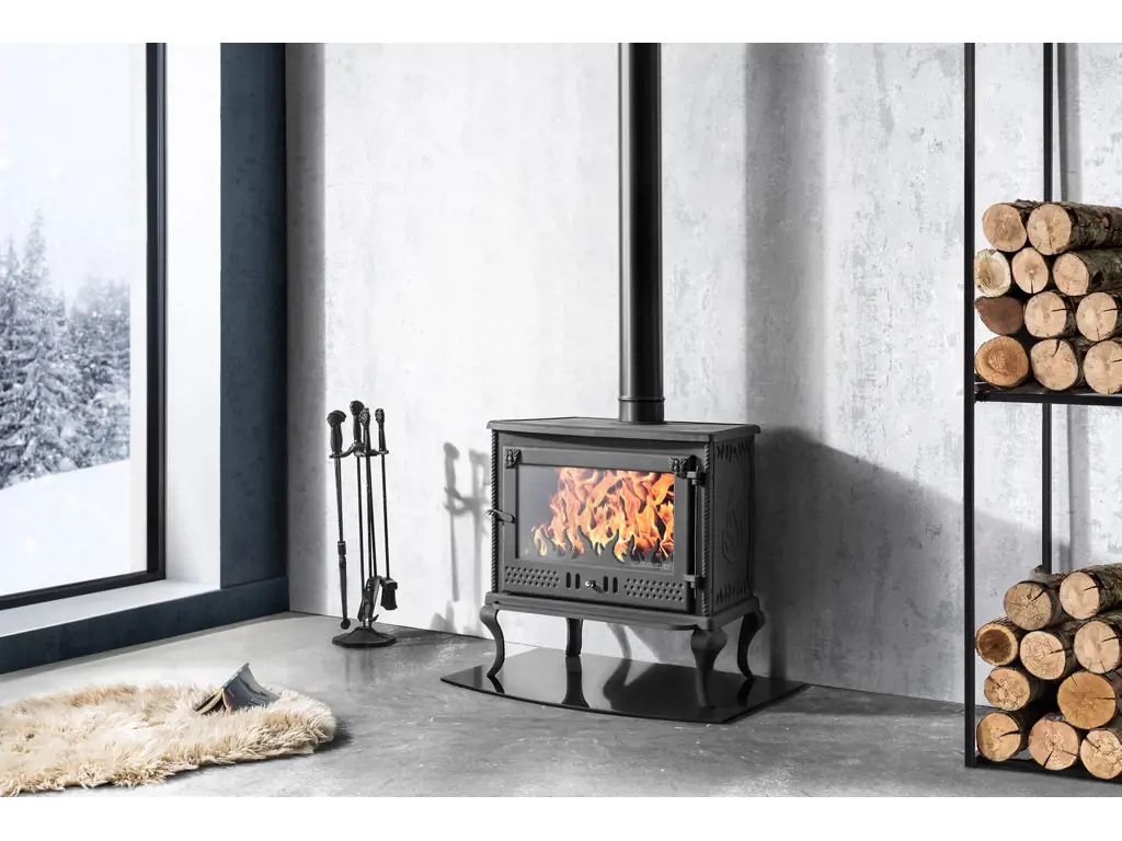 TEK CAMLI DÖKÜM ŞÖMİNE SOBA