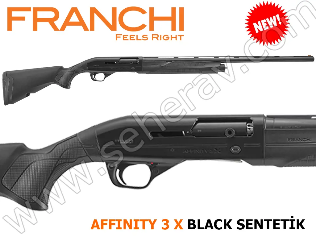 FRANCHI AFFINITY 3 X BLACK SENTETİK YENİ MODEL 12 KALİBRE YARI OTOMATİK AV TÜFEĞİ