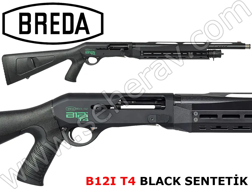 BREDA B12IT4 BLACK SENTETİK TABANCA KUNDAK 12 KALİBRE YARI OTOMATİK AV TÜFEĞİ