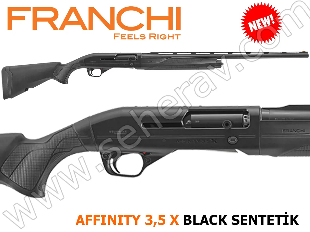 FRANCHI AFFINITY 3,5 X BLACK SENTETİK YENİ MODEL 12 KALİBRE YARI OTOMATİK AV TÜFEĞİ