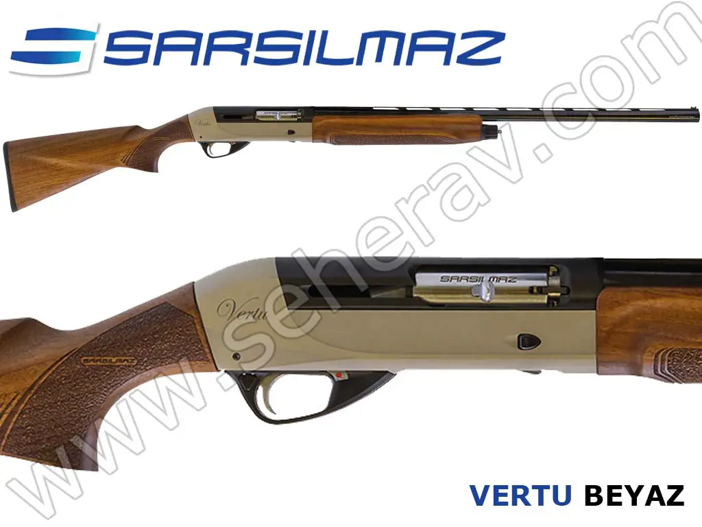 SARSILMAZ VERTU BEYAZ AHŞAP 12 KALİBRE YARI OTOMATİK AV TFEĞİ