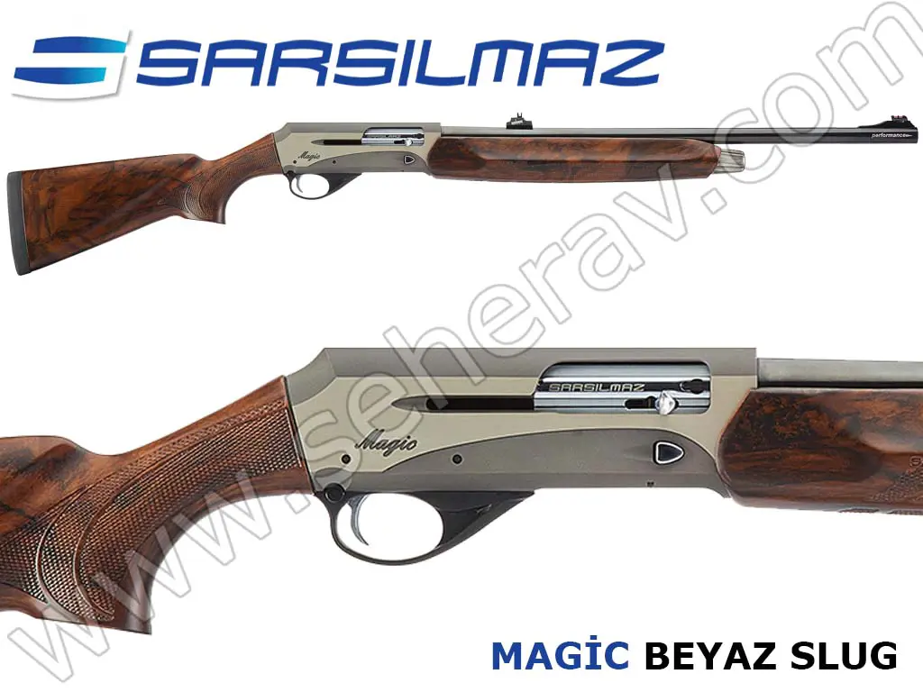 SARSILMAZ MAGİC BEYAZ AHŞAP SLUG 12 KALİBRE YARI OTOMATİK AV TÜFEĞİ