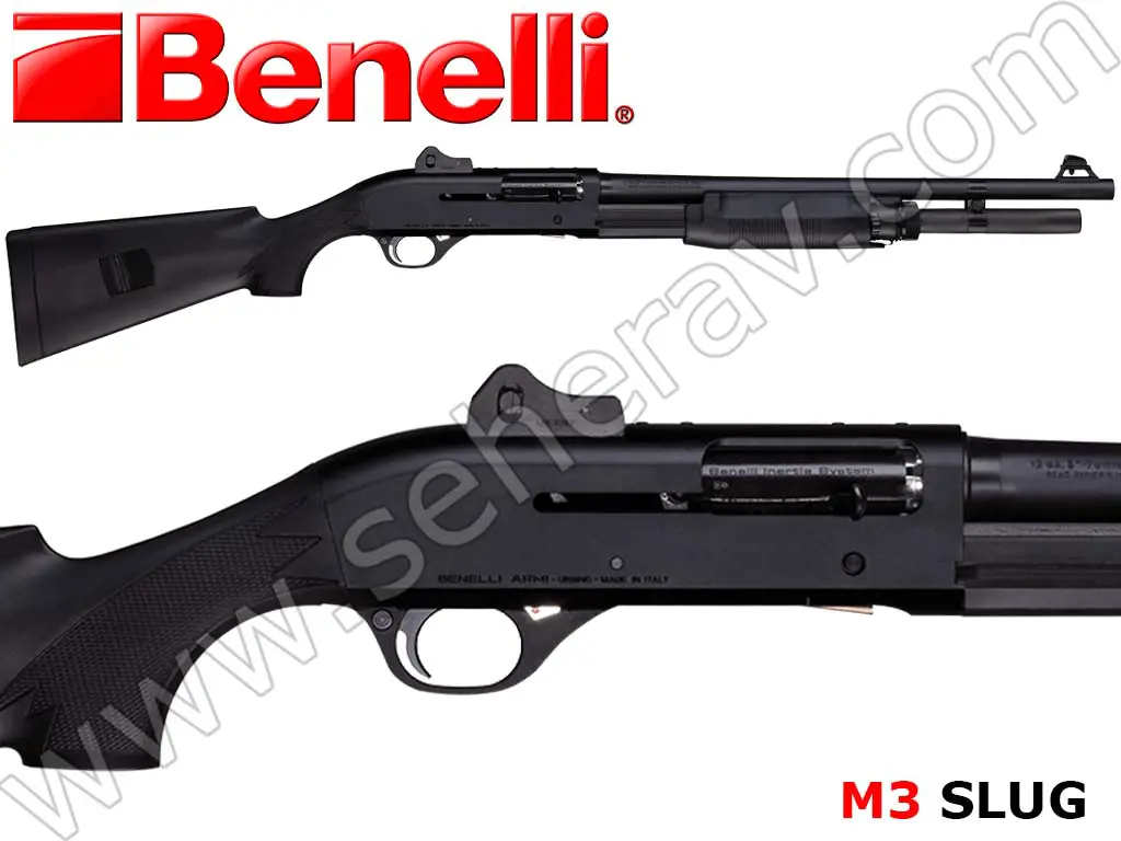BENELLİ M3 BLACK SLUG 12 KALİBRE YARI OTOMATİK VE POMPALI ÇİFT SİSTEM AV TÜFEĞİ
