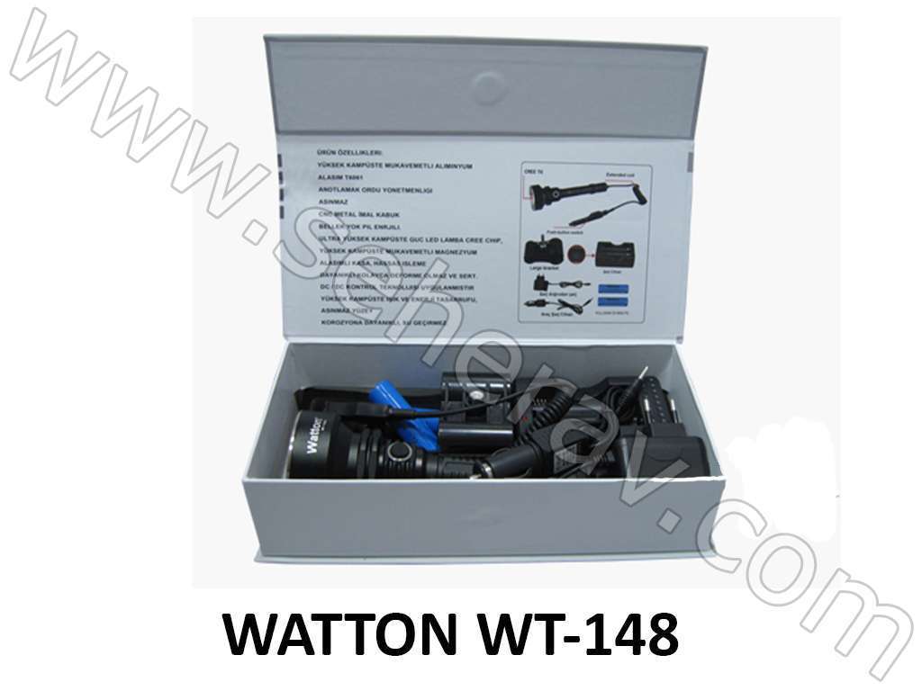 WATTON WT-148 TÜFEK APARATLI EL FENERİ SARI IŞIK