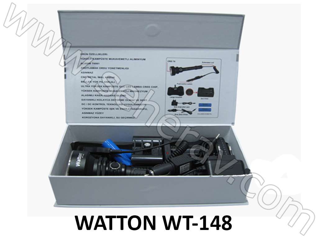 WATTON WT-148 TÜFEK APARATLI EL FENERİ BEYAZ IŞIK